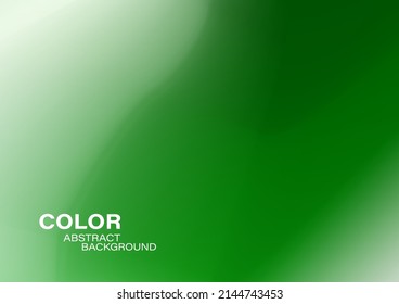 Green gradient art blur abstract background vector. Smooth color aura shape pattern. Bright nature monochrome texture backdrop. Fresh colorful modern graphic, eco-environment concept illustration.