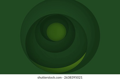 Green Gradient background. Abstract circle papercut smooth color composition.