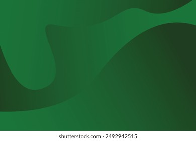 Green gradient background abstract with flowing curves