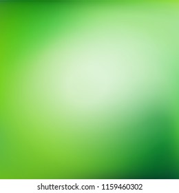 Green gradient background. Abstract nature blurred backdrop. Vector illustration. Ecology concept for your graphic design, banner or poster.