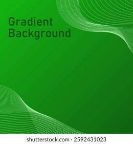 green gradient background with abstract waves 