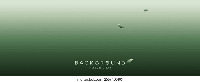 Green gradient background banner, botanical hue natural color concept 