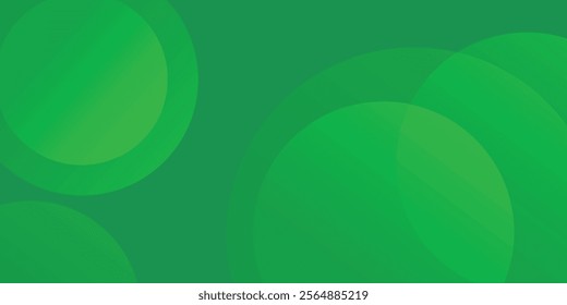 Green gradient background with circle elements