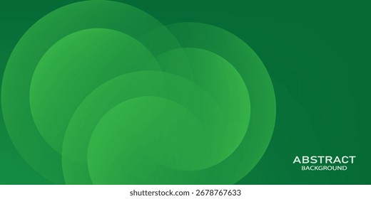 Green gradient background with circle elements