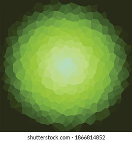 Fondo de degradado verde. Fondo colorido. Papel pintado con motivos de cristal. Fondo polígono. Imagen vectorial.
