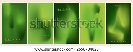 Green gradient background. Eco abstract texture for banner, poster, web, and social media design. Organic fluid shapes. Vector template for nature, sustainability, and ecology themes.