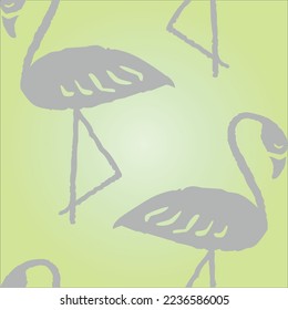 Fondo de degradado verde con flamencos