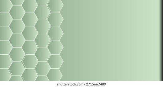 Fundo De Gradiente Verde Com Hexágono De Pente De Mel E Ponto Central Sutil Para Design Moderno