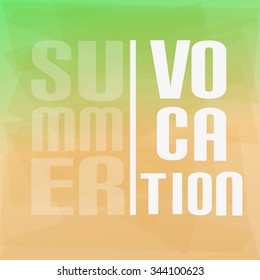 Green Gradient Background With Scratches Summer Vocation Label