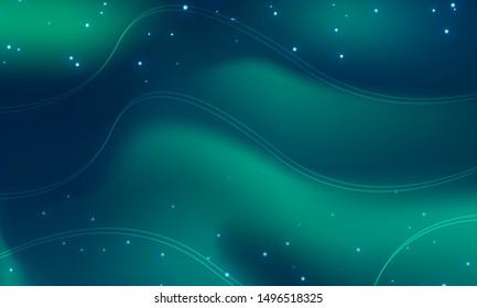 Green gradient background with show lights