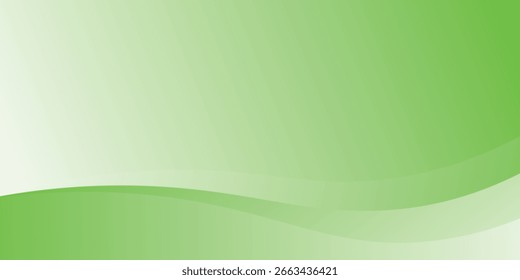 Fondo degradado verde con Formas onduladas fluidas y suaves, creando un diseño abstracto fresco y moderno. Vector eps10.