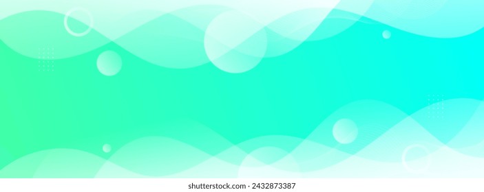 Green gradient background, wave effect, white background. Vector,eps10