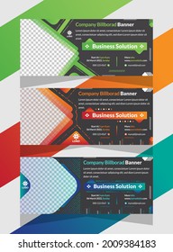 Green gradient Billboard Banner  cover template business theme layout Premium Vector
