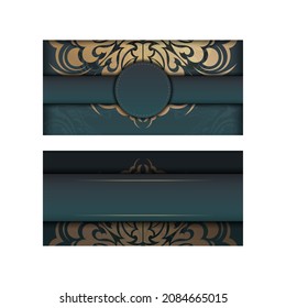 Green gradient brochure with luxury gold ornamentation for your brand.