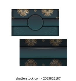 Green gradient brochure with luxury gold pattern for your brand.