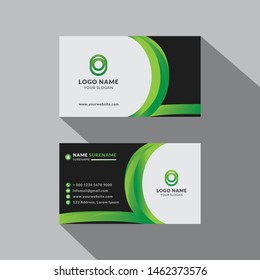 Green gradient business card template