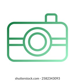 Green Gradient Camera Icon Simple and Modern Style
