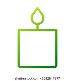 Green Gradient Candle Icon Graphic Resource