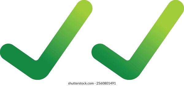  green gradient check mark icon vector