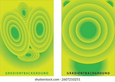 Green Gradient Circles Abstract Background Vector Illustration.