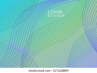 vector de banner de color de gradiente verde con elementos de línea abstracta. diseño elegante para portada, sitio web, página de inicio