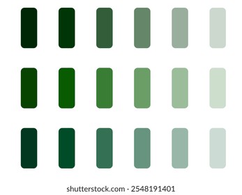 Green Gradient Color Palette with Natural Shades for Design Projects