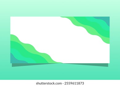 green gradient color wavy background banner