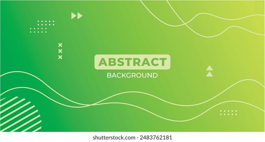 Green gradient colored abstract background and line waveform. Smooth abstract background, vector design for business, corporate, institution, presentation and seminar