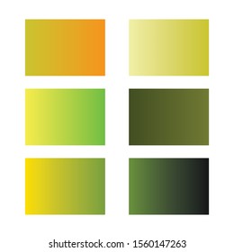 Green gradient colour set palette