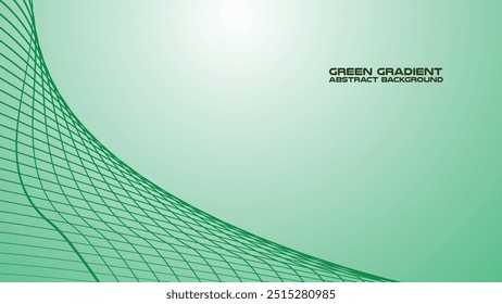 Green gradient with curve line abstract background for backdrop or presentation