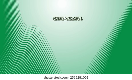 Gradiente verde com linha de curva de fundo abstrato para plano de fundo ou apresentação