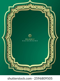 Green gradient decorative Islamic background