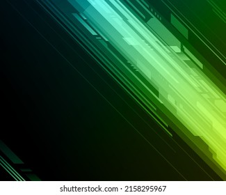 Green gradient diagonal technology geometric stripes cyberspace transition poster background template vector illustration. Abstract digital global connect generated speed dynamic flow motion network