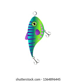 Green gradient fishing bait with fish round form