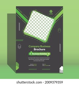 Green gradient Flyer template business theme layout Premium Vector
