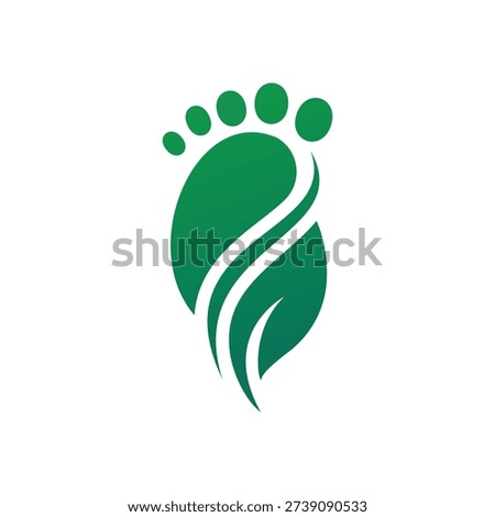 Green gradient foot logo design template