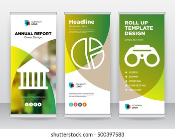 Green Gradient Government Analytic Statistic Economy the best Abstract Modern Exhibition Trend Business Roll Up Banner Stand Poster Brochure flat design template creative concept. Stock Vector. EPS