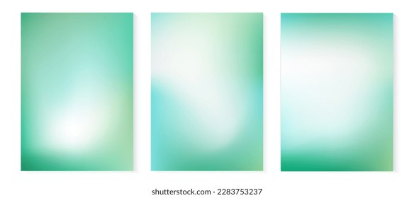 Green gradient hologram y2k aesthetic vector background. Ecology abstract fresh color texture. Spring greenery vertical A4 poster. Trendy mesh backdrop. Summer gentle card. Eco sustainable design