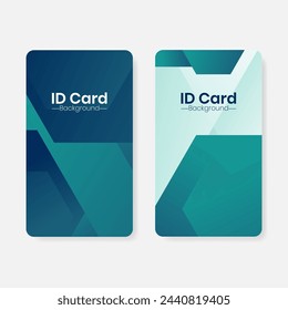 green gradient id card background template and geometric shapes