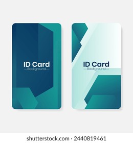 green gradient id card background template and geometric shapes