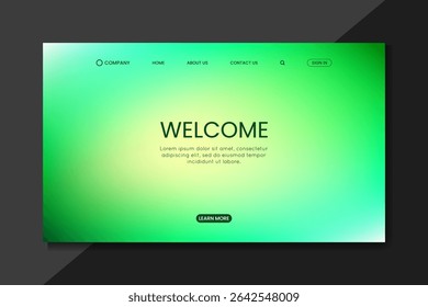 Green Gradient Landing Page UI – Modern Clean Website Template