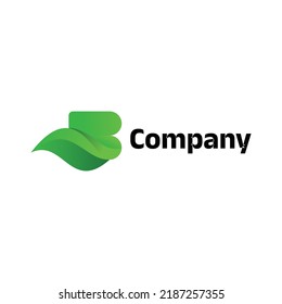 Logo de la letra B del gradiente verde