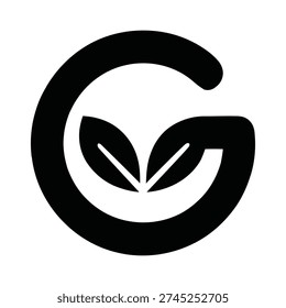 Green Gradient Letter G Logo with Leaves for Eco Design