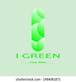 green gradient lettering logo and symbol design
