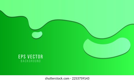 Green gradient liquid shapes abstract covers vector collection. Digital banner backgrounds design. Organic bubble fluid splash shapes, oil drop molecular mixture concept pattern. Cover templates.