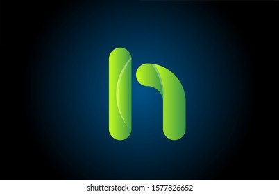 green gradient logo h alphabet letter design icon for company. Suitable as a business logotype 