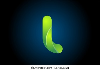 green gradient logo l alphabet letter design icon for company. Suitable as a business logotype 