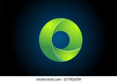green gradient logo o alphabet letter design icon for company. Suitable as a business logotype 