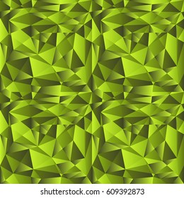 Green gradient low poly pattern. Polygonal background. Abstract geometric vector pattern
