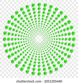 Green gradient luxury background with 3D beads. Vector illustration.